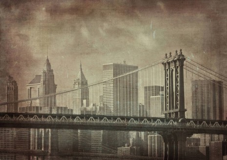 Фотообои бруклинский мост в стиле винтаж