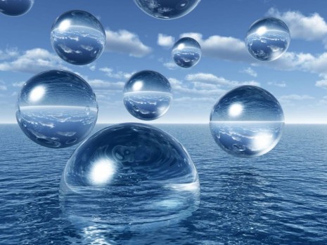 Фотообои 3d шары на воде